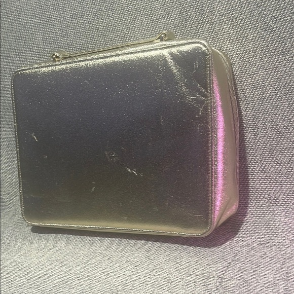 Lancome Gold Cosmetic Bag with Embossed Floral Design - Picture 9 of 16